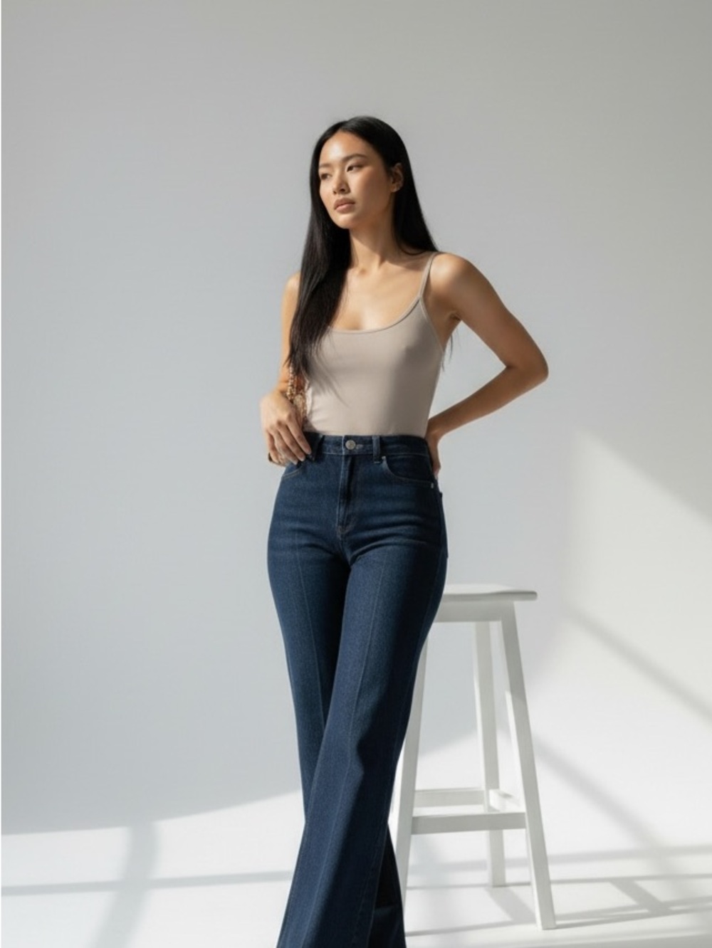 Hudson Jeans Dark Indigo Wide Flare High-Rise